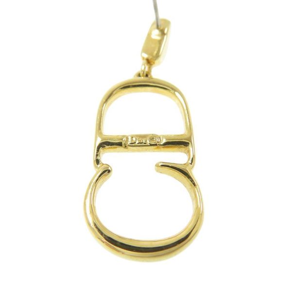 Christian DIOR CD Logo Earrings Metal Ladies - Picture 4 of 7